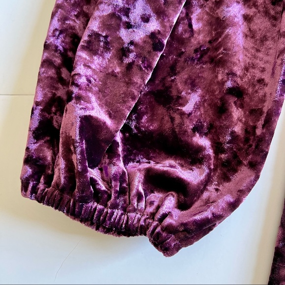 Free People Dress Oh So Easy Crushed Velvet Babydoll Mini Royal Purple Sz L NWT - Picture 5 of 9